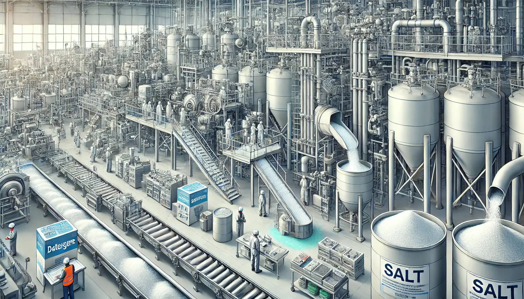 Salt in detergent industry